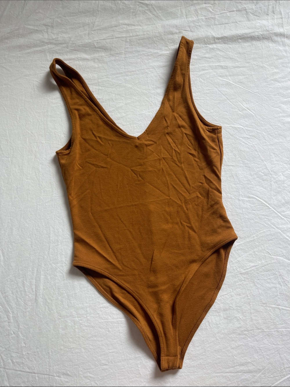 Forever 21 Rust Brown V‑Neck Bodysuit